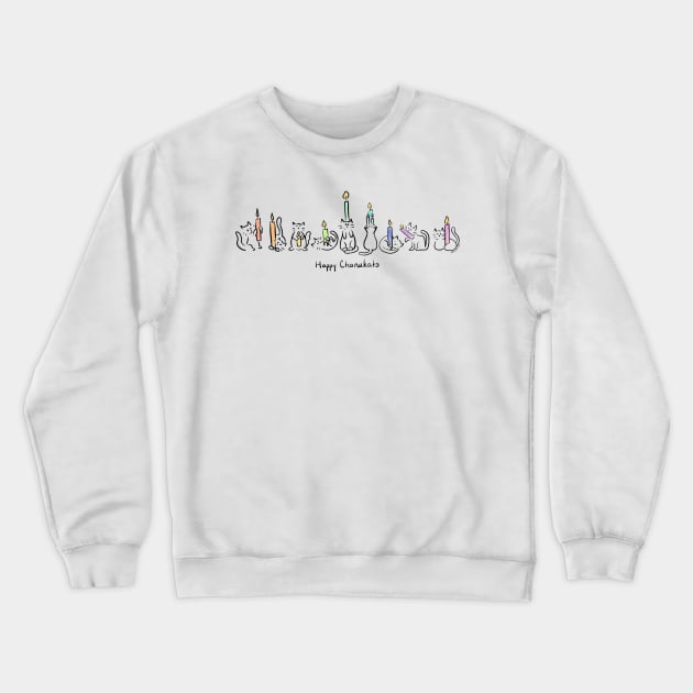 Happy Chanukats Crewneck Sweatshirt by Puppet Pie